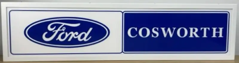 New Metal-Framed LED Illuminated 'Ford Cosworth' Sign-Sold