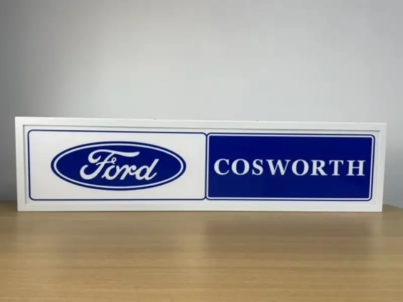 New Metal-Framed LED Illuminated 'Ford Cosworth' Sign-Sold