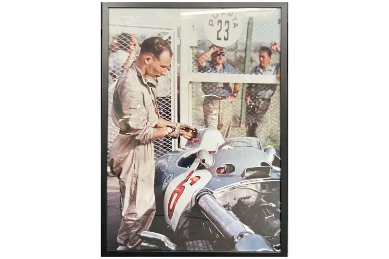 c.1955 Substantial Photographic Image of Sir Stiring Moss Be-For Sale