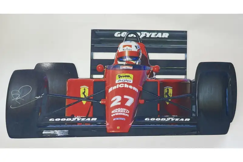 Alloy Plaque Ferrari F1 640 Silhouette - Signed by Nigel Man-For Sale