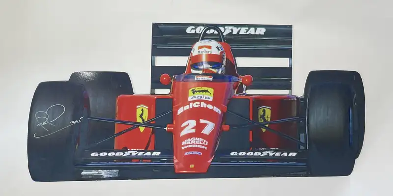 Alloy Plaque Ferrari F1 640 Silhouette - Signed by Nigel Man-For Sale