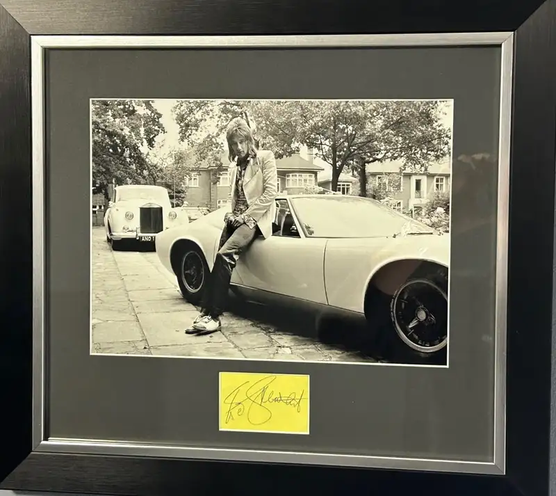 Rod Stewart and Lamborghini Muira Autograph Presentation-For Sale