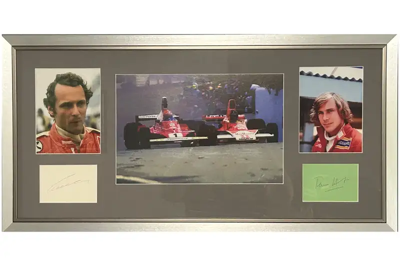 James Hunt & Niki Lauda 'Rivals' Autograph Presentation-For Sale