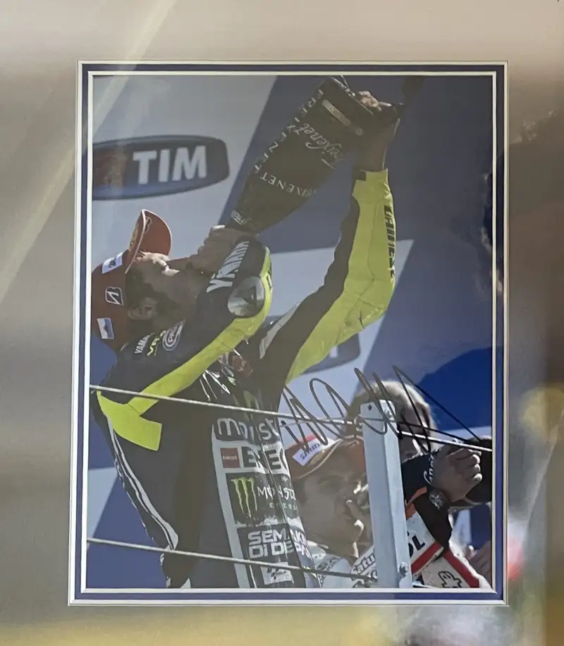 Valentino Rossi 'The Doctor' Large Signed and Framed Photogr-For Sale