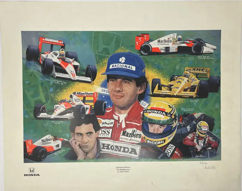 Ayrton Senna, ‘The Honda Years’ Print by Andrew Kitson-Sold