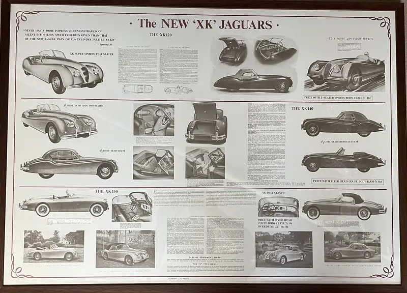  Jaguar XK120  Framed and Glazed Posters-Sold