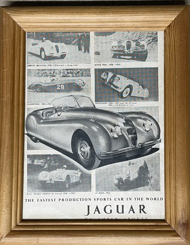  Jaguar XK120  Framed and Glazed Posters-Sold