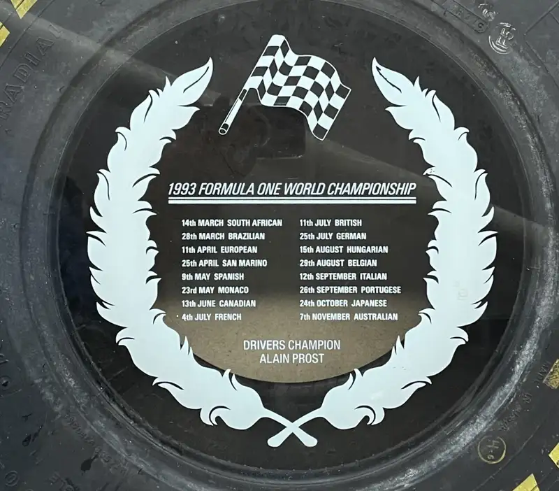 1993 Formula 1 Goodyear Eagle Tyre Table-Sold