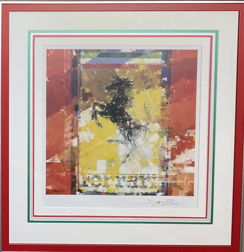 Alfa Romeo and Ferrari Framed Artwork Prints by Dexter Brown-For Sale