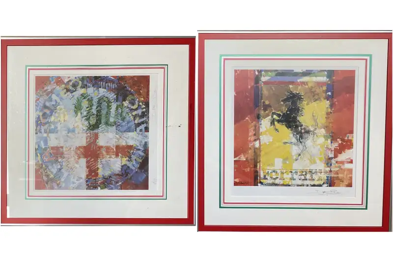 Alfa Romeo and Ferrari Framed Artwork Prints by Dexter Brown-For Sale