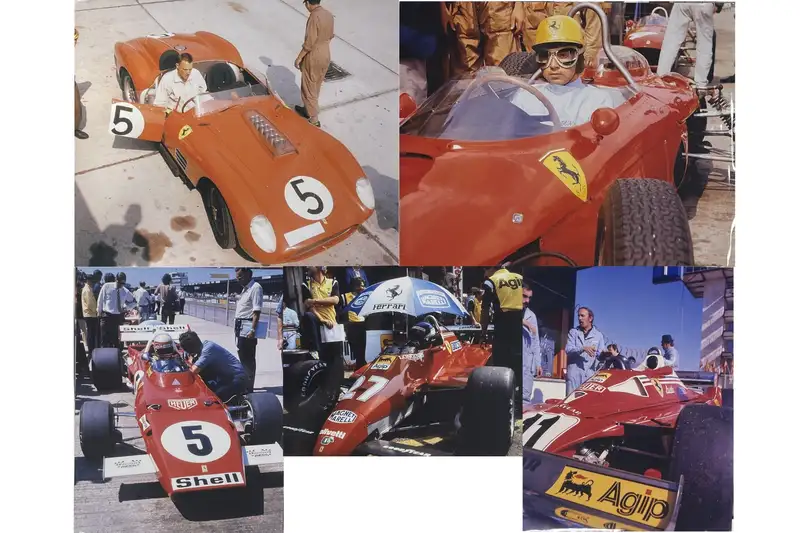Five Large Original Ferrari Race Car Photographic Images fro-For Sale