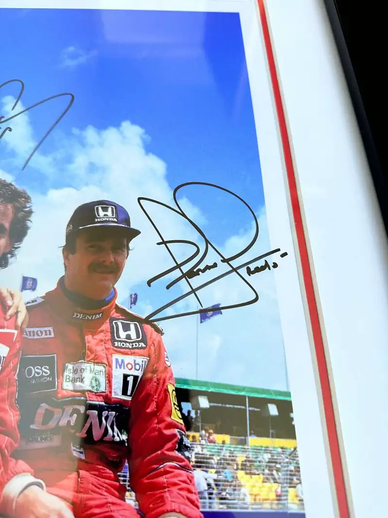 Three World Champions-Signed Photograph Estoril 1986-For Sale