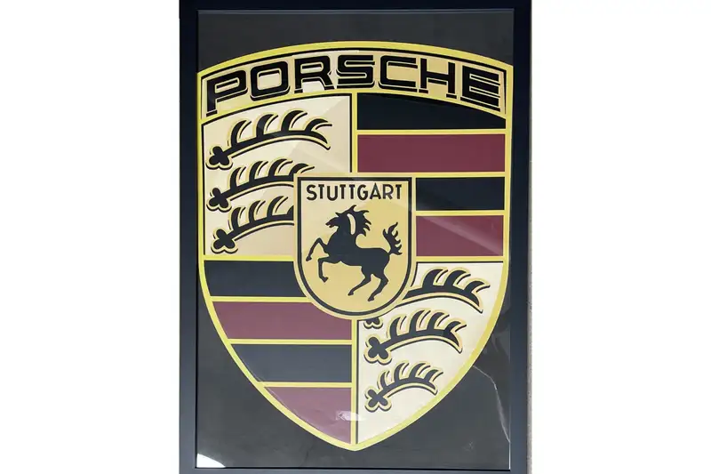 Large Framed 'Porsche' Shield-For Sale