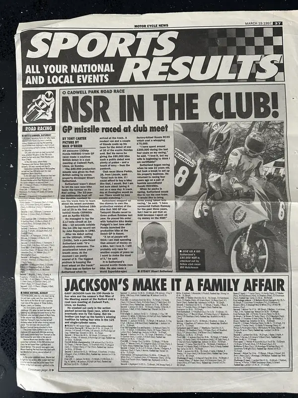 1997 Honda NSR500VF 499cc-Sold