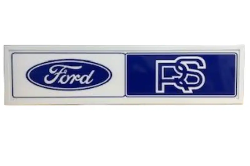 New Metal-Framed 'Ford RS'-Style LED Illuminated Sign-For Sale