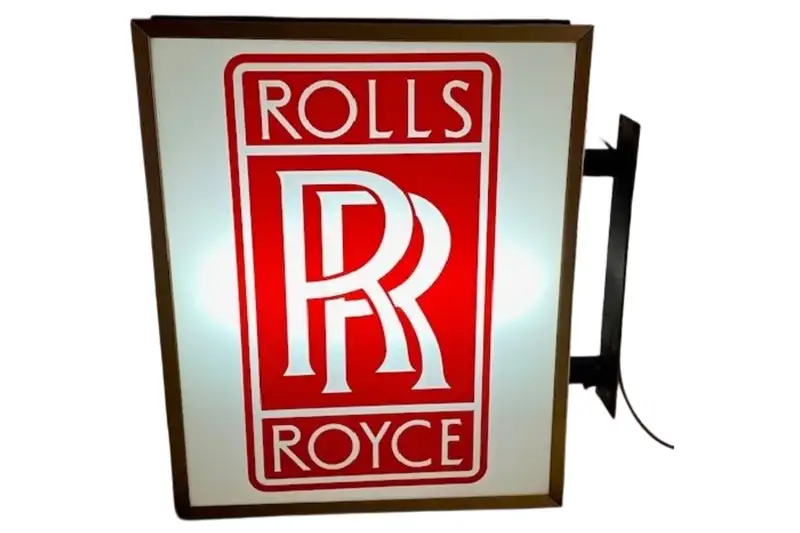 Large Illuminated Original Rolls-Royce Dealer Sign-Sold