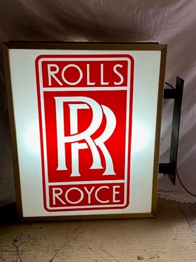 Large Illuminated Original Rolls-Royce Dealer Sign-Sold