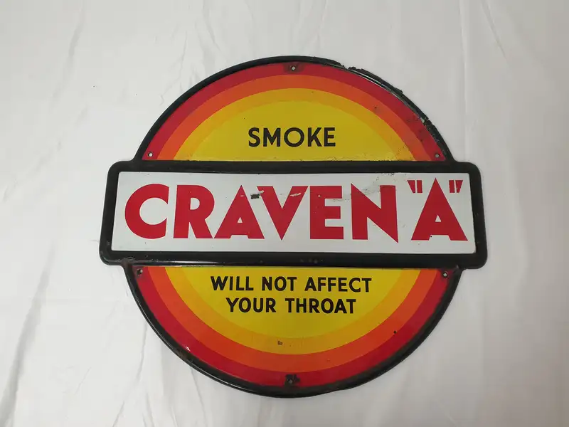 1940s Original Craven A Enamel Sign-Sold