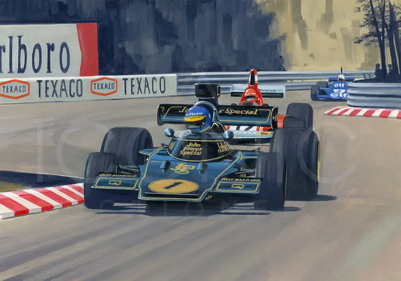 Ronnie Peterson in the Lotus 72 Winning the Monaco Grand Pri-For Sale