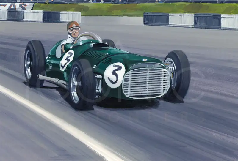 Juan Manuel Fangio in the BRM V16 at Silverstone 1953 by Mar-For Sale