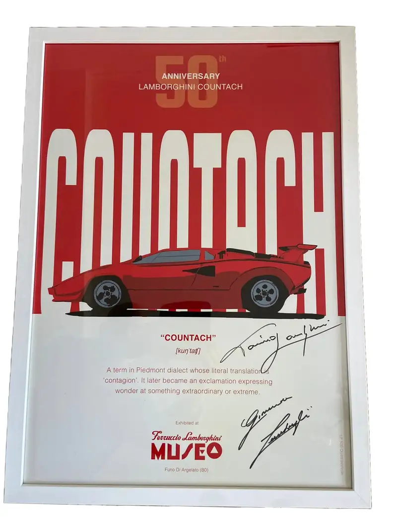 50th Anniversary Lamborghini Countach Multi-signed Large Pos-For Sale