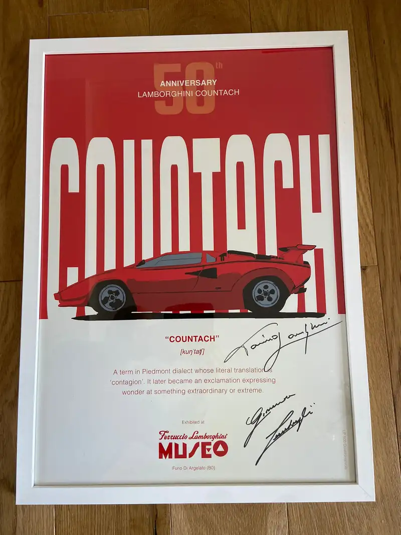 50th Anniversary Lamborghini Countach Multi-signed Large Pos-For Sale