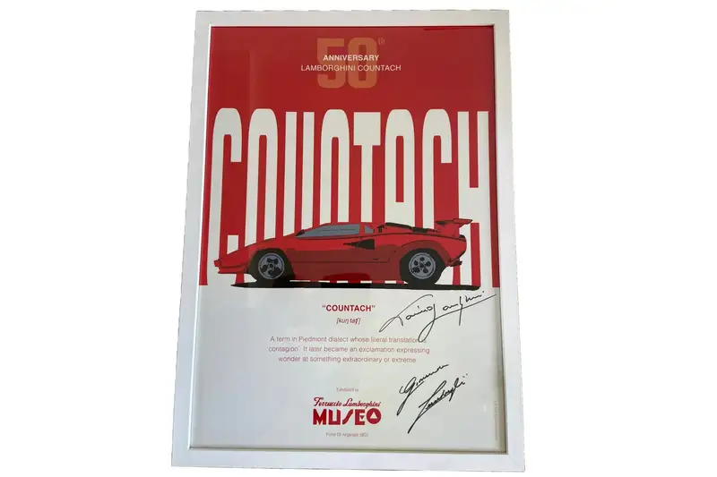 50th Anniversary Lamborghini Countach Multi-signed Large Pos-For Sale