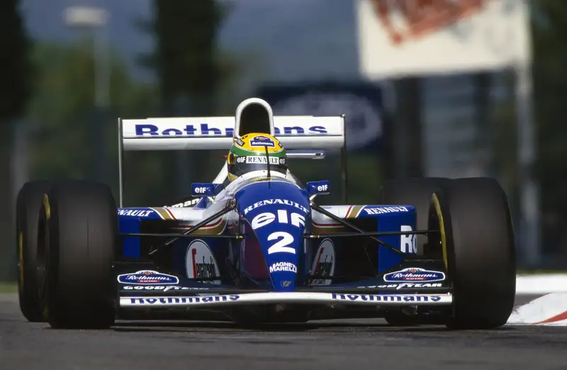 Senna and His Williams FW16 at Speed, Imola 1992 Large Photo-For Sale