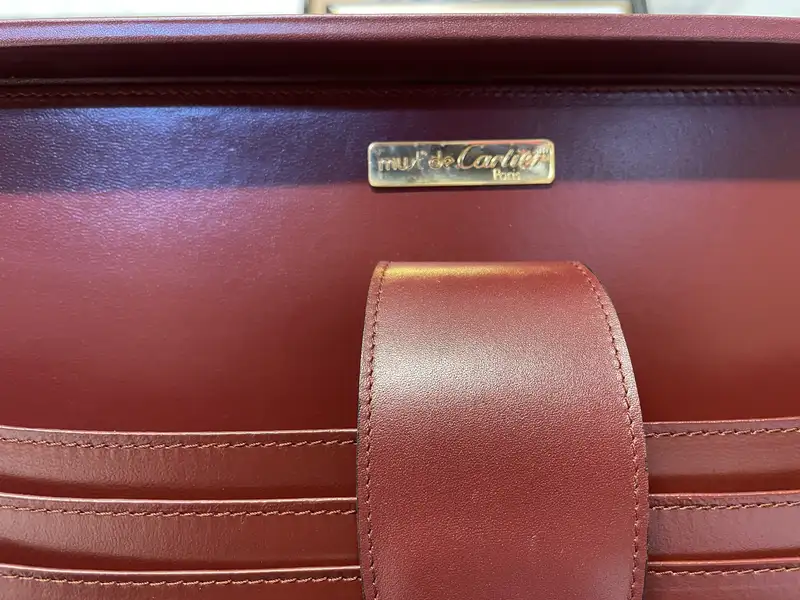 Cartier Burgundy Leather Briefcase, Unused and Presented in -For Sale