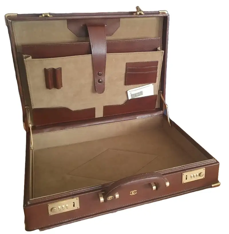 Brown Leather Briefcase 'New and Unused' with 'Chanel' Logo -For Sale
