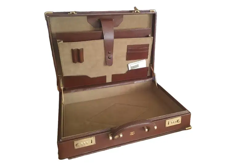 Brown Leather Briefcase 'New and Unused' with 'Chanel' Logo -For Sale