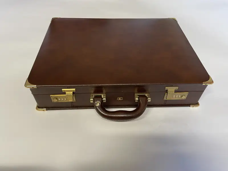 Brown Leather Briefcase 'New and Unused' with 'Chanel' Logo -For Sale