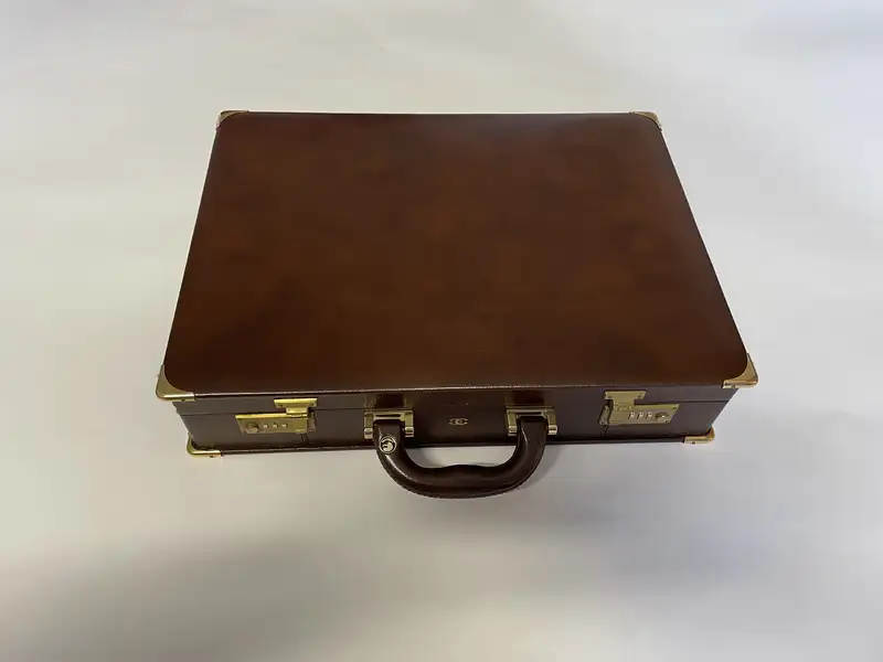 Brown Leather Briefcase 'New and Unused' with 'Chanel' Logo -For Sale