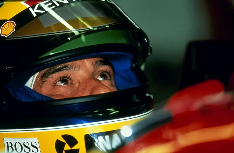 Large Ayrton Senna Cockpit Close-up Photographic Image in Hi-For Sale
