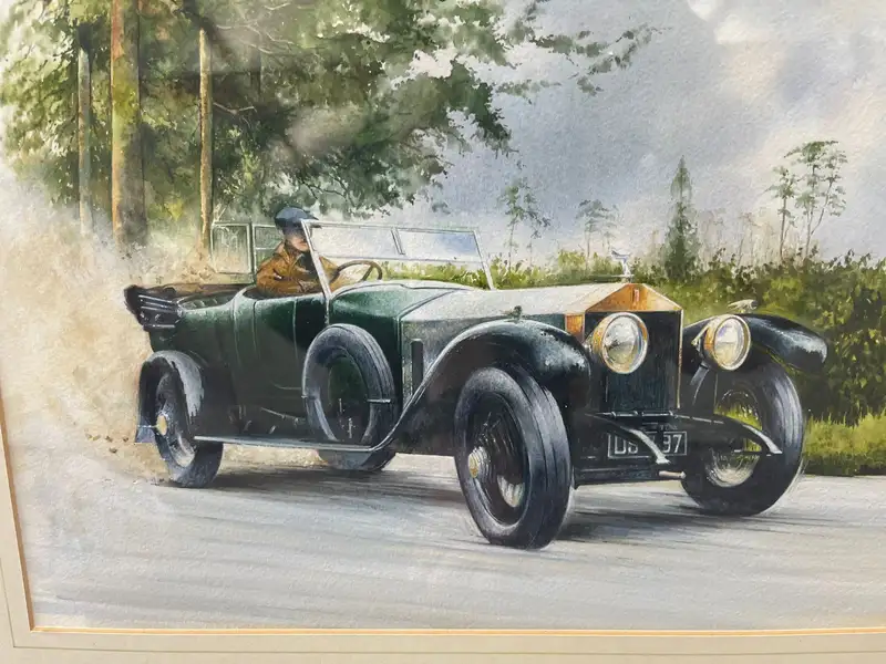 Original Bob Murray Painting - Bristol Flies Over Rolls-Royc-For Sale
