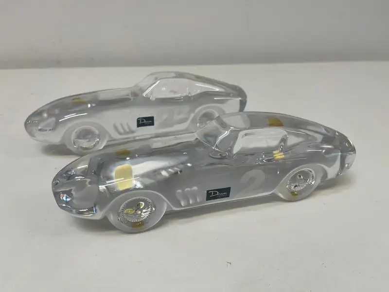 A pair of Daum 'Monza' Crystal 250GTO Paperweights-For Sale