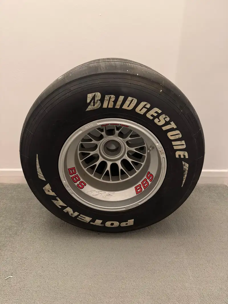 Ferrari Race-Used Wheel and Tyre Signed by Michael Schumache-For Sale