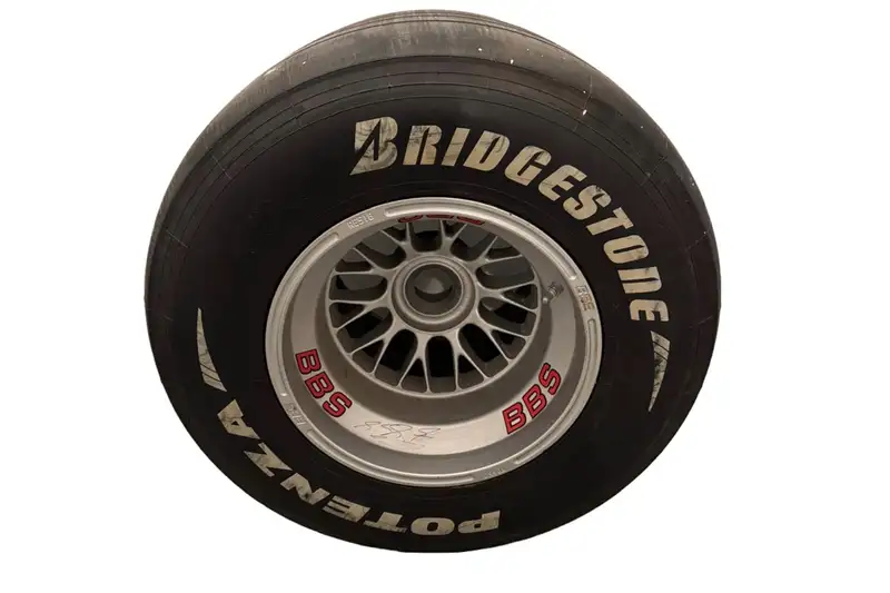 Ferrari Race-Used Wheel and Tyre Signed by Michael Schumache-For Sale