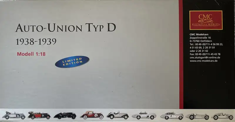 Auto-Union Type D CMC High Quality 1:18 Scale Model M-043 Si-For Sale