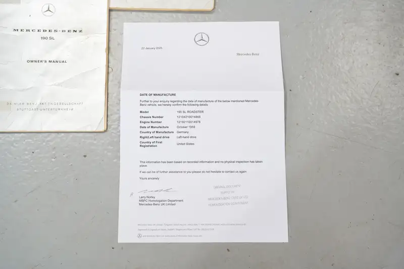 1959 Mercedes-Benz 190 SL-For Sale