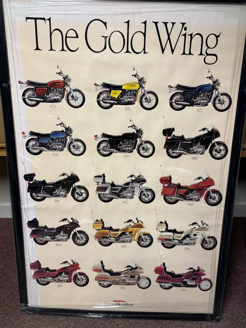 Framed Period Honda Goldwing Poster-Sold