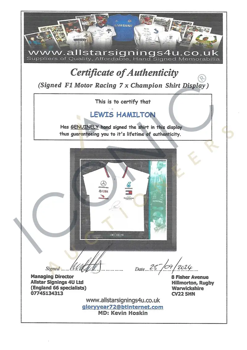 Official Mercedes AMG Petronas Sir Lewis Hamilton-Signed and-Sold