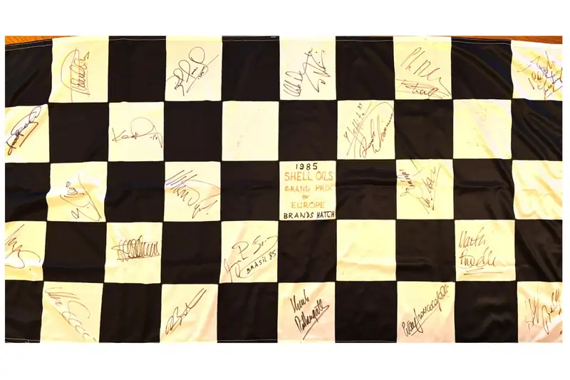 1985 European Grand Prix Multi-Signed Chequered Flag-For Sale