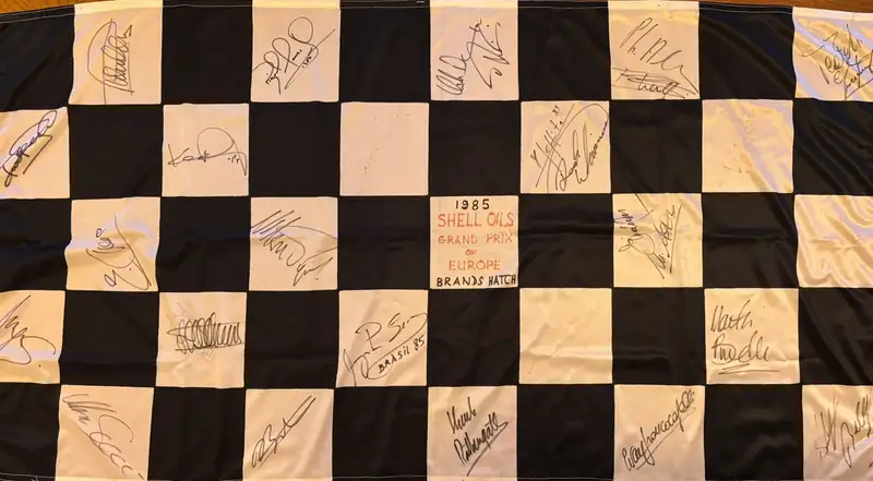 1985 European Grand Prix Multi-Signed Chequered Flag-For Sale