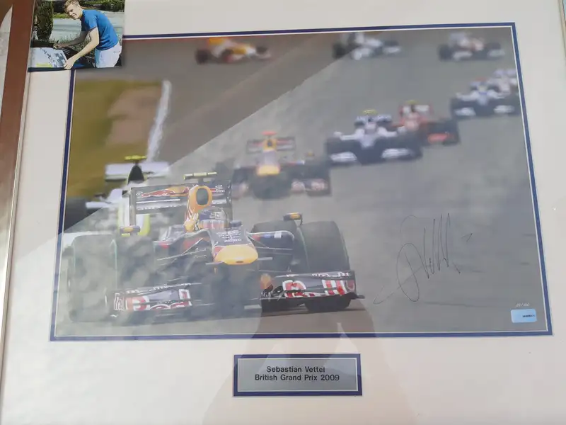Limited Edition (29/100) Sebastian Vettel-Signed Photographi-For Sale