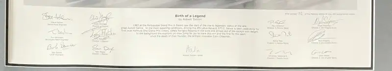 'Birth of a Legend' Ayrton Senna by Robert Tomlin. Team-Sign-For Sale