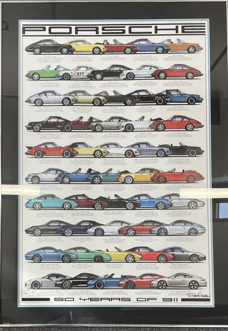 '50 Years of 911' Celebration Framed Poster Signed by Artist-Sold