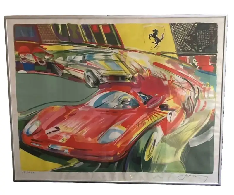 Large Distinctive 'Ferrari' Abstract Print -For Sale
