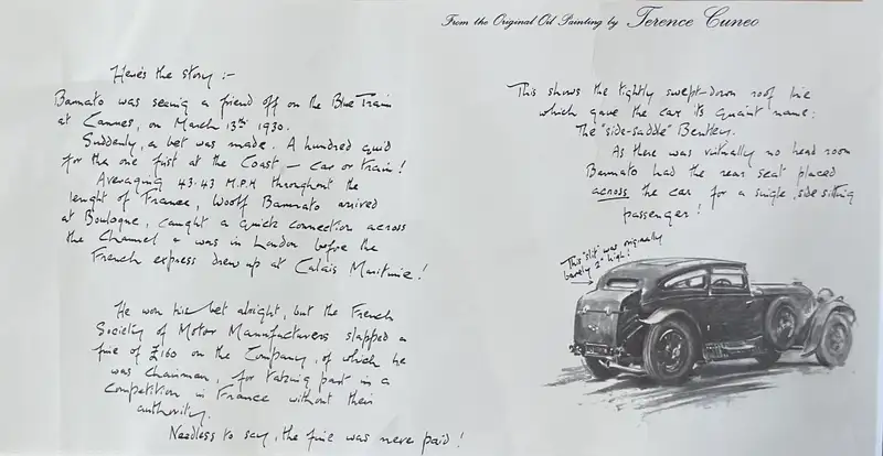 A Brace of Rare Terence Cuneo Bentley Prints-For Sale