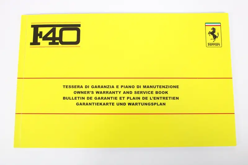 1987-92 Ferrari F40 Complete Manual Handbook Pouch Set-For Sale